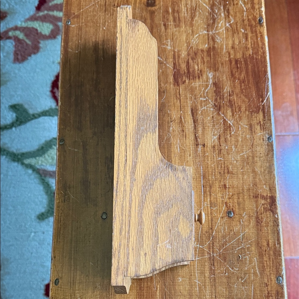 Wooden Wall-Mounted Shelf with Drawer - Picture 5 of 9